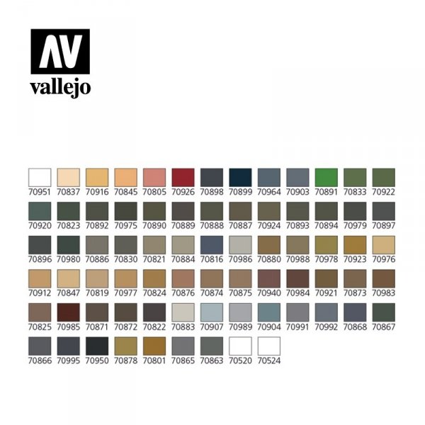 Vallejo 70173 Military Model Color Set with Plastic Storage Case