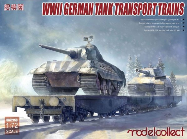 Modelcollect UA72158 WWII German tank transport trains 1/72