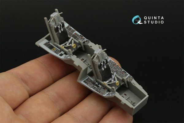 Quinta Studio QD48408 F-16D block 50 3D-Printed &amp; coloured Interior on decal paper (Kinetic 2022 tool) 1/48