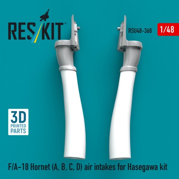 RESKIT RSU48-0368 F/A-18 Hornet (A, B, C, D) air intakes for Hasegawa kit (3D Printed) (1/48)
