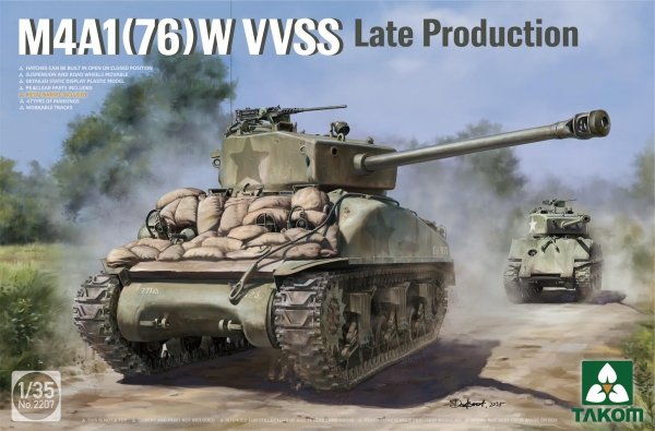Takom 2207W SHERMAN² BOX M4A1(76W) VVSS Late Production+M51 "DEGEM ALEF"+US ARMY 1/4TON UTILITY TRUCK &amp; MP FIGURE 1/35