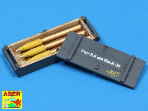 Aber 16014 8,8 cm Tiger I high-explosive Ammo with box (1:16)