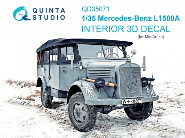 Quinta Studio QD35071 Mercedes-Benz L1500A 3D-Printed &amp; coloured Interior on decal paper (MiniArt) 1/35