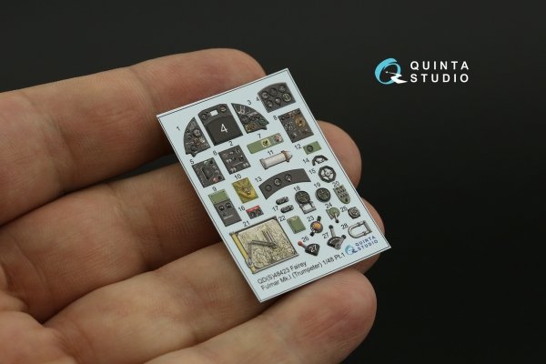 Quinta Studio QD48423 Fairey Fulmar Mk.I 3D-Printed &amp; coloured Interior on decal paper (Trumpeter) 1/48