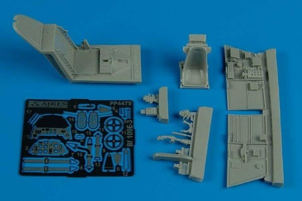 Aires 4479 Bf 109E-3 cockpit set 1/48 Academy