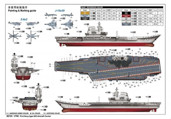 Trumpeter 06725 PLA Navy type 002 Aircraft Carrier 1/700