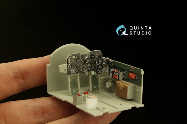 Quinta Studio QD32148 P-47D Thunderbolt Bubbletop Early 3D-Printed &amp; coloured Interior on decal paper (Trumpeter) 1/32