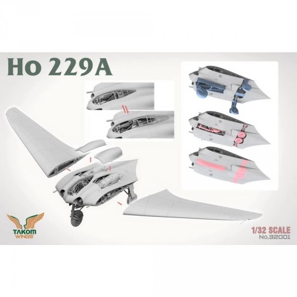 Takom 32001W Ho 229 Box - Ho 229A + Ho 229B + Ho 229 Pilot (Limited Edition) 1/32