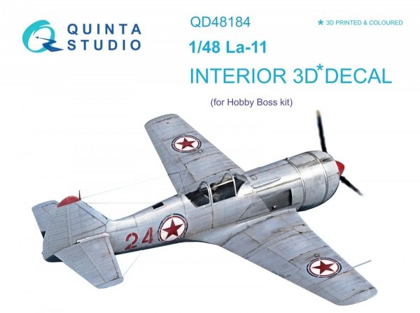 Quinta Studio QD48184 La-11 3D-Printed &amp; coloured Interior on decal paper (HobbyBoss) 1/48