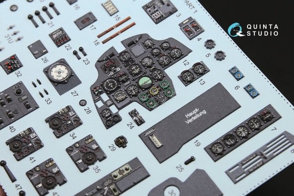 Quinta Studio QD32063 Bf 110C/D 3D-Printed &amp; coloured Interior on decal paper (for Dragon kit) 1/32