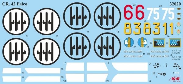 ICM 32020 Fiat CR.42 Falco WWII Italian Fighter 1/32