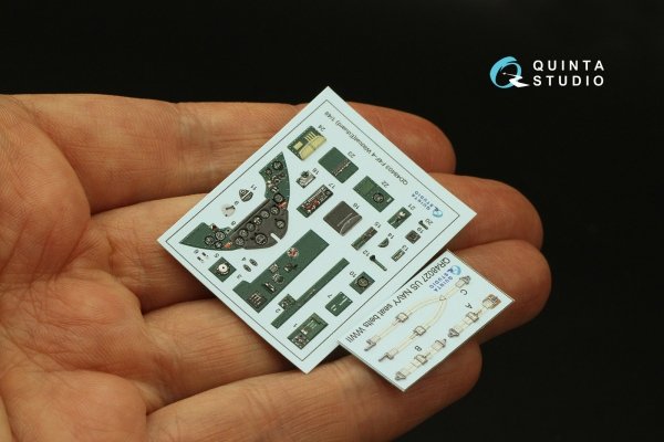 Quinta Studio QD48403 F4F-4 Wildcat 3D-Printed &amp; coloured Interior on decal paper (Eduard) 1/48