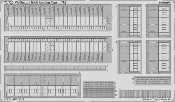 Eduard 72720 Wellington Mk. II landing flaps AIRFIX 1/72