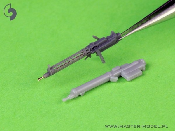 Master AM-72-170 Niemiecki km z okresu I w.św. Spandau LMG 08/15 (2 szt.) - z DŁUGĄ rączką przeładowania - wydruki 3D i mosiężne lufy 1/72