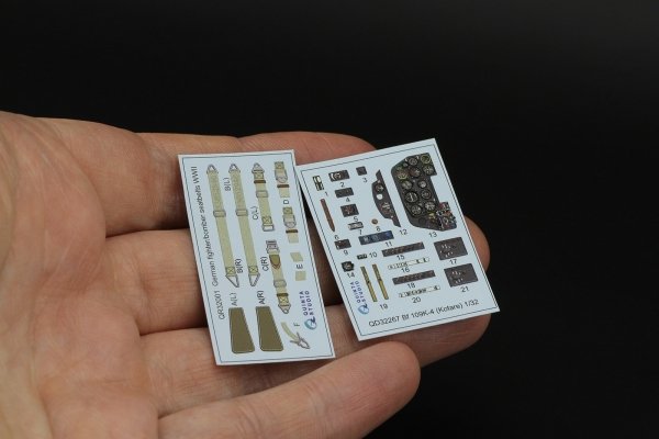 Quinta Studio QD32267 Bf 109K-4 3D-Printed &amp; coloured Interior on decal paper (Kotare) 1/32