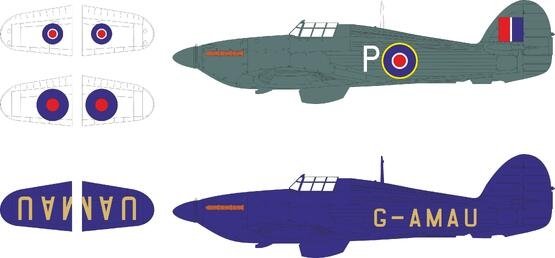 Eduard JX343 Sea Hurricane Mk.IIc marking &amp; national insignia REVELL 1/32