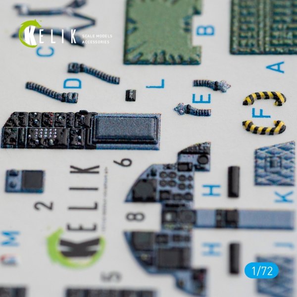 KELIK K72072 F-15C EAGLE INTERIOR 3D DECALS FOR HASEGAWA KIT 1/72