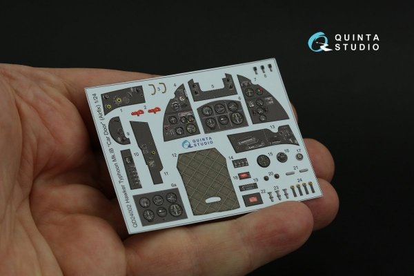 Quinta Studio QD24002 Hawker Typhoon (Car Door) 3D-Printed &amp; coloured Interior on decal paper (Airfix) 1/24