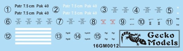 Gecko Models 16GM0012 German 7,5 cm Pak 40 Anti-Tank Gun Early Prod. 1/16