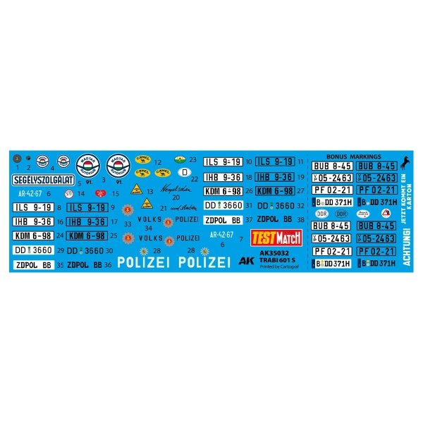 AK Interactive AK35032 Trabi 601 S (photo-etched fret) (vinyl tires) (decals) 1/35
