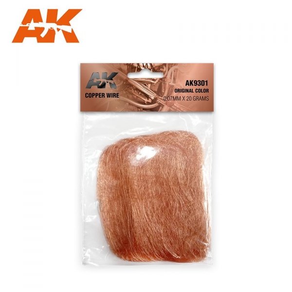 AK Interactive AK9301 COPPER WIRE 0.07MM Ø X 20 GRAMS. ORIGINAL COLOR