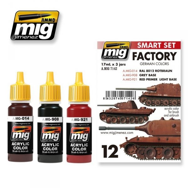 AMMO Of Mig Jiminez 7142 GERMAN FACTORY COLORS (3x17ml)