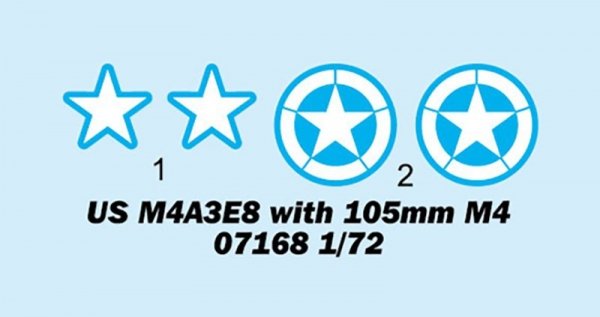 Trumpeter 07168 US M4A3E8 with 105mm M4 1/72