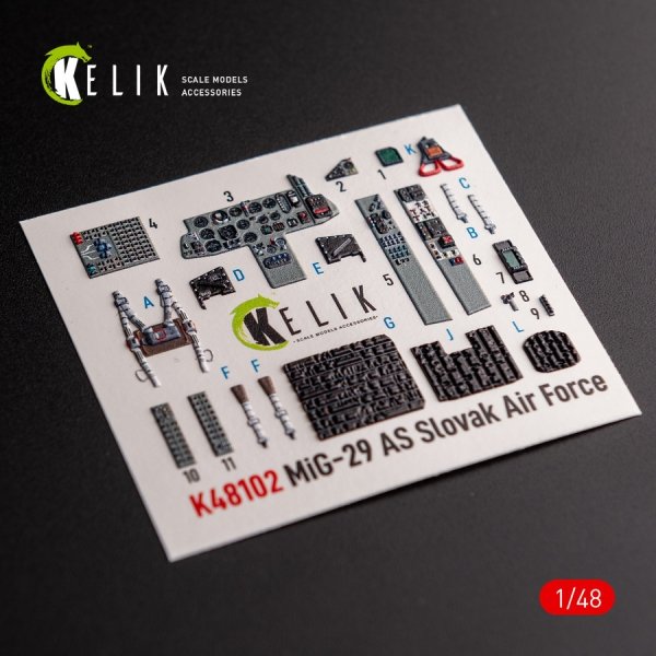 KELIK K48102 Mig-29AS - interior 3D decals for Academy kit 1/48