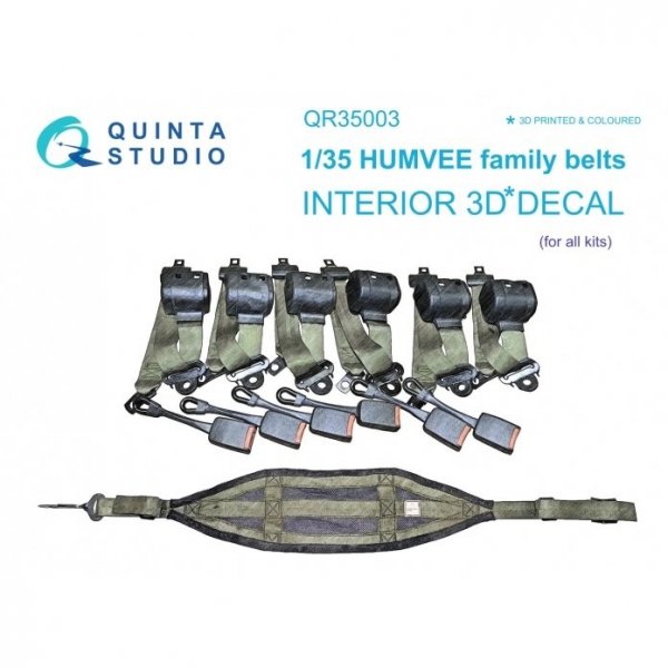 Quinta Studio QR35003 HUMVEE family belts, 3D-Printed &amp; coloured on decal paper (all kits) 1/35
