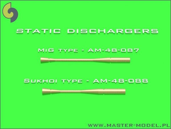 Master AM-48-087 Static dischargers - type used on MiG jets (14pcs) (1:48)