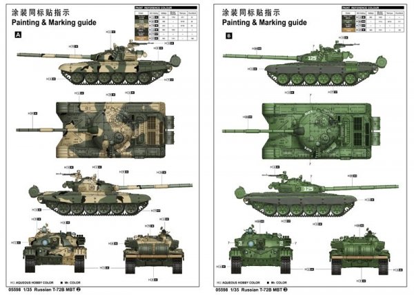 Trumpeter 05598 Russian T-72B MBT
