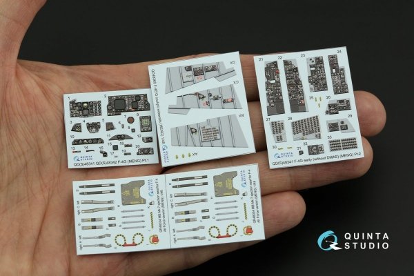 Quinta Studio QD48341 F-4G early 3D-Printed &amp; coloured Interior on decal paper (Meng) 1/48