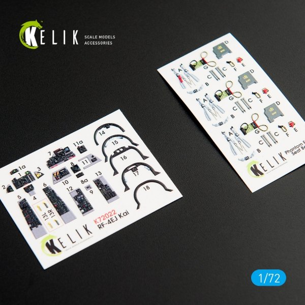 Kelik K72022 RF-4EJ "Phantom II" interior 3D decals for Fine Molds kit (1/72)