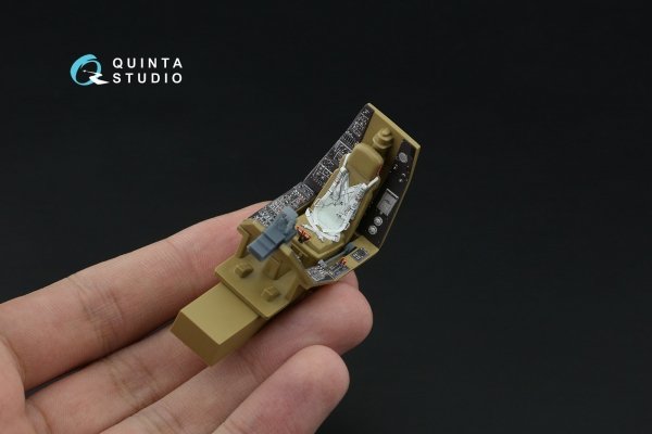 Quinta Studio QD+48638 Ka-50 (black panels) 3D-Printed &amp; coloured Interior on decal paper (Italeri) (with 3D-printed resin parts) 1/48