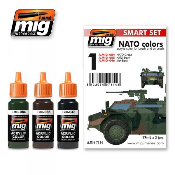 AMMO of Mig Jimenez 7114 NATO COLOR SET - SMART ACRYLIC SET