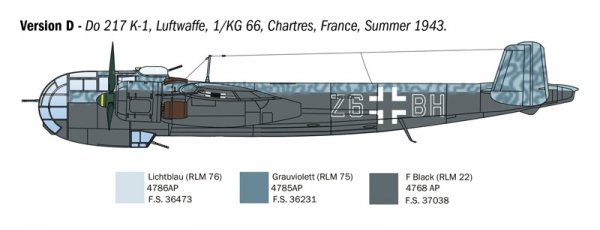 Italeri 1488 DO 217 K-1/K-2 with FRITZ X 1/72