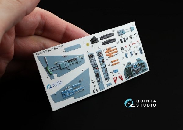 Quinta Studio QD32002 Su-25SM 3D-Printed &amp; coloured Interior on decal paper (for Trumpeter kit) 1/32