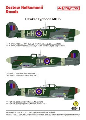 Techmod 48043 - Hawker Typhoon IB (1:48)