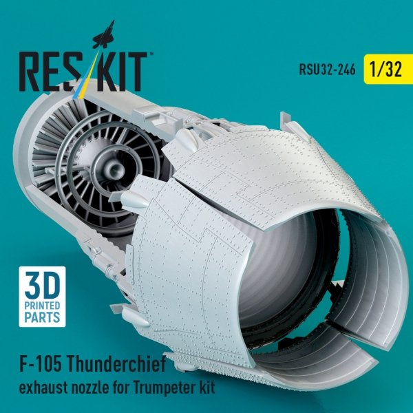 RESKIT RSU32-0246 F-105 Thunderchief exhaust nozzle for Trumpeter kit (3D Printed) (1/32)