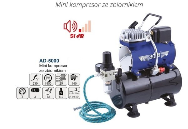 Adler AD-5000 Mini kompresor ze zbiornikiem