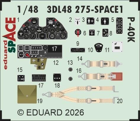 Eduard 3DL48275 P-40K SPACE EDUARD 1/48