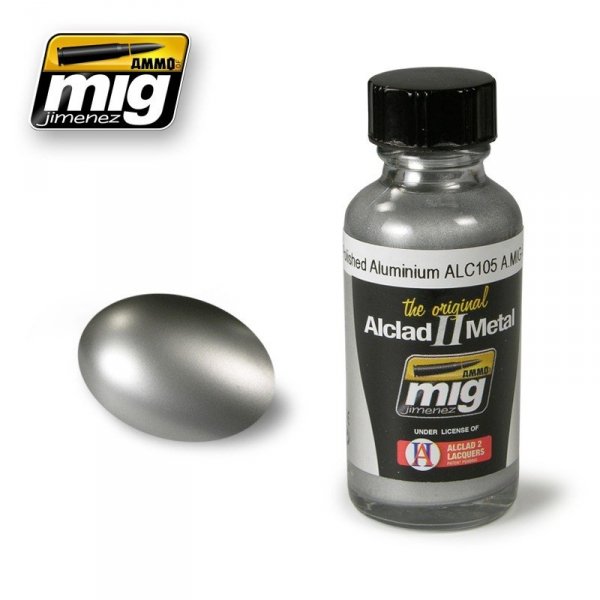 AMMO of Mig Jimenez 8204 POLISHED ALUMINIUM ALC105 30ml