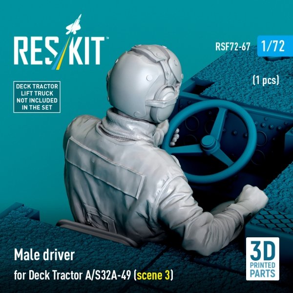 RESKIT RSF72-0067 Male driver for Deck Tractor A/S32A-49 (scene 3) (1 pcs) (3D Printed) 1/72