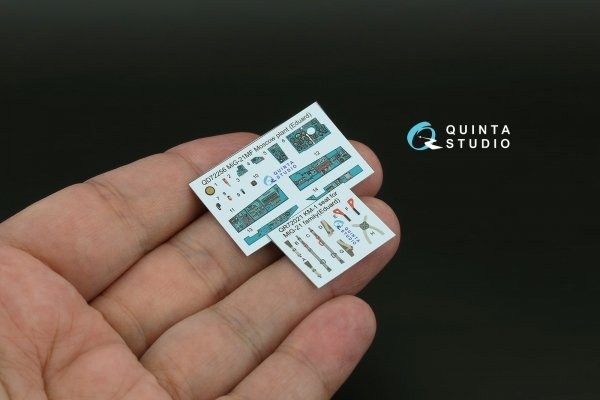 Quinta Studio QD72256 MiG-21MF (Moscow plant) 3D-Printed &amp; coloured Interior on decal paper (Eduard) 1/72