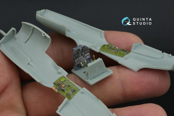 Quinta Studio QD+72054 P-40E Warhawk 3D-Printed &amp; coloured Interior on decal paper (Academy/Modelist) (with 3D-printed resin parts) 1/72