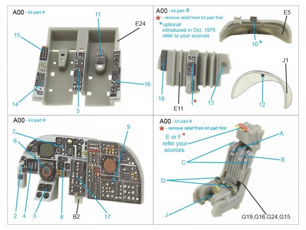 Quinta Studio QD72142 A-6A Intruder 3D-Printed coloured Interior on decal paper (Trumpeter) 1/72