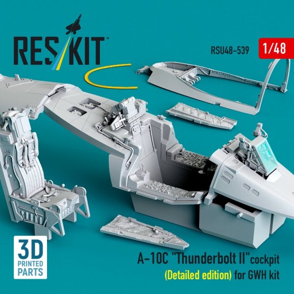 RESKIT RSU48-0539 A-10C "Thunderbolt II" cockpit (Detailed edition) for GWH kit (3D Printed) (1/48)