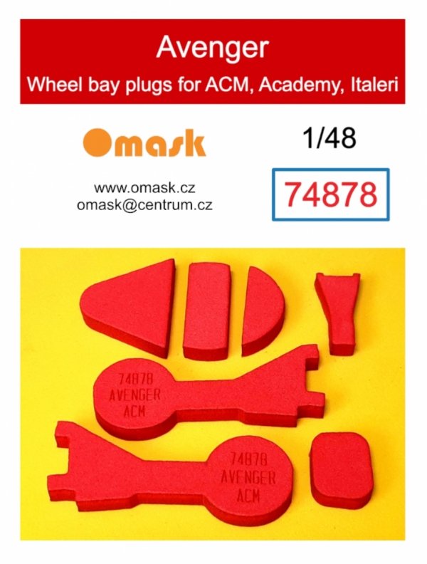 Omask 74878 Avenger wheel bay plugs (for ACM, Academy, Italeri) 1/48