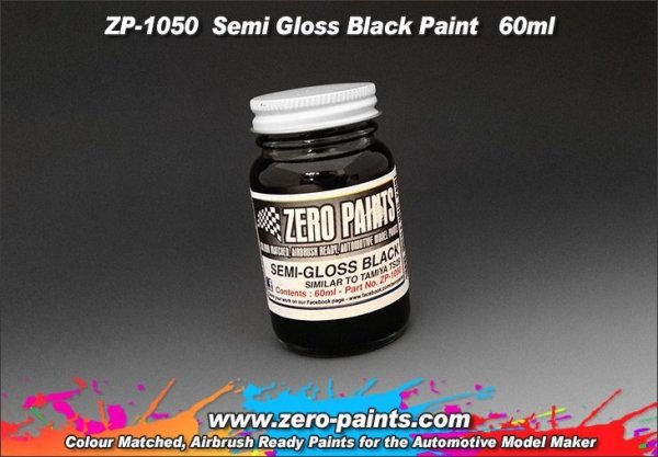 Zero Paints ZP-1050 Semi Gloss Black Paint 60ml