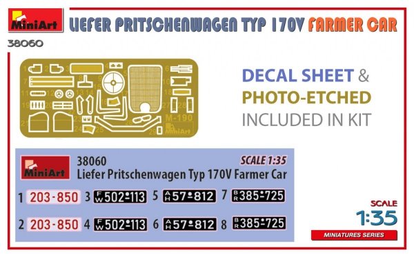 MiniArt 38060 LIEFER PRITSCHENWAGEN TYP 170V FARMER CAR 1/35
